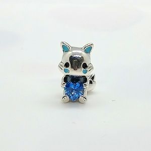 Blue Kitty Charm for Pandora Bracelet